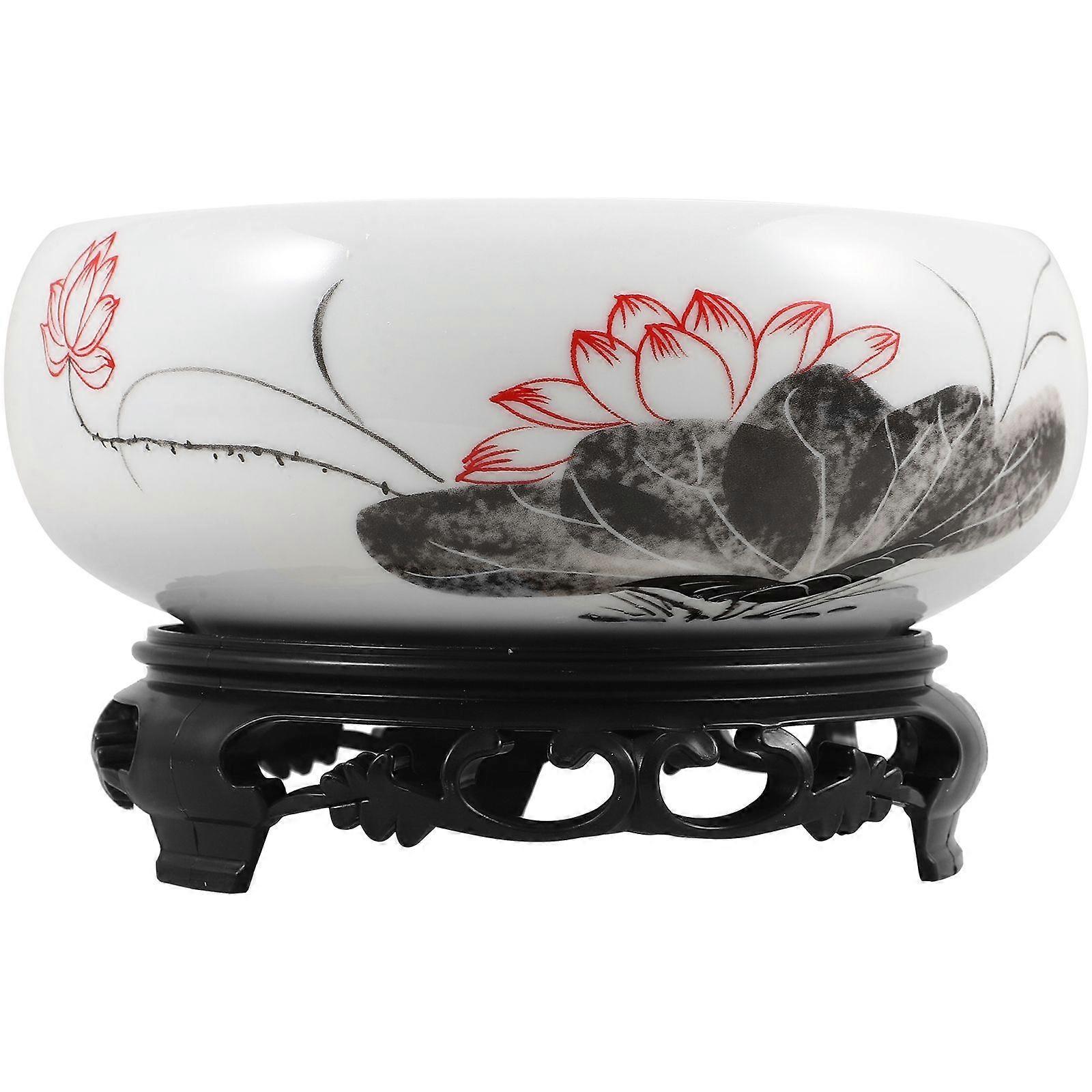 Ceramic Hydroponic Planter Pot Round Hydroponic Plant Pot Ceramic Flower Pot with Base