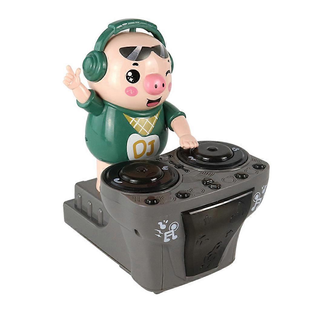 Piggy DJ Electronic Movable Toys Parent-Child Communication KidsToy for Play Cheerful Music with Flashing Lights