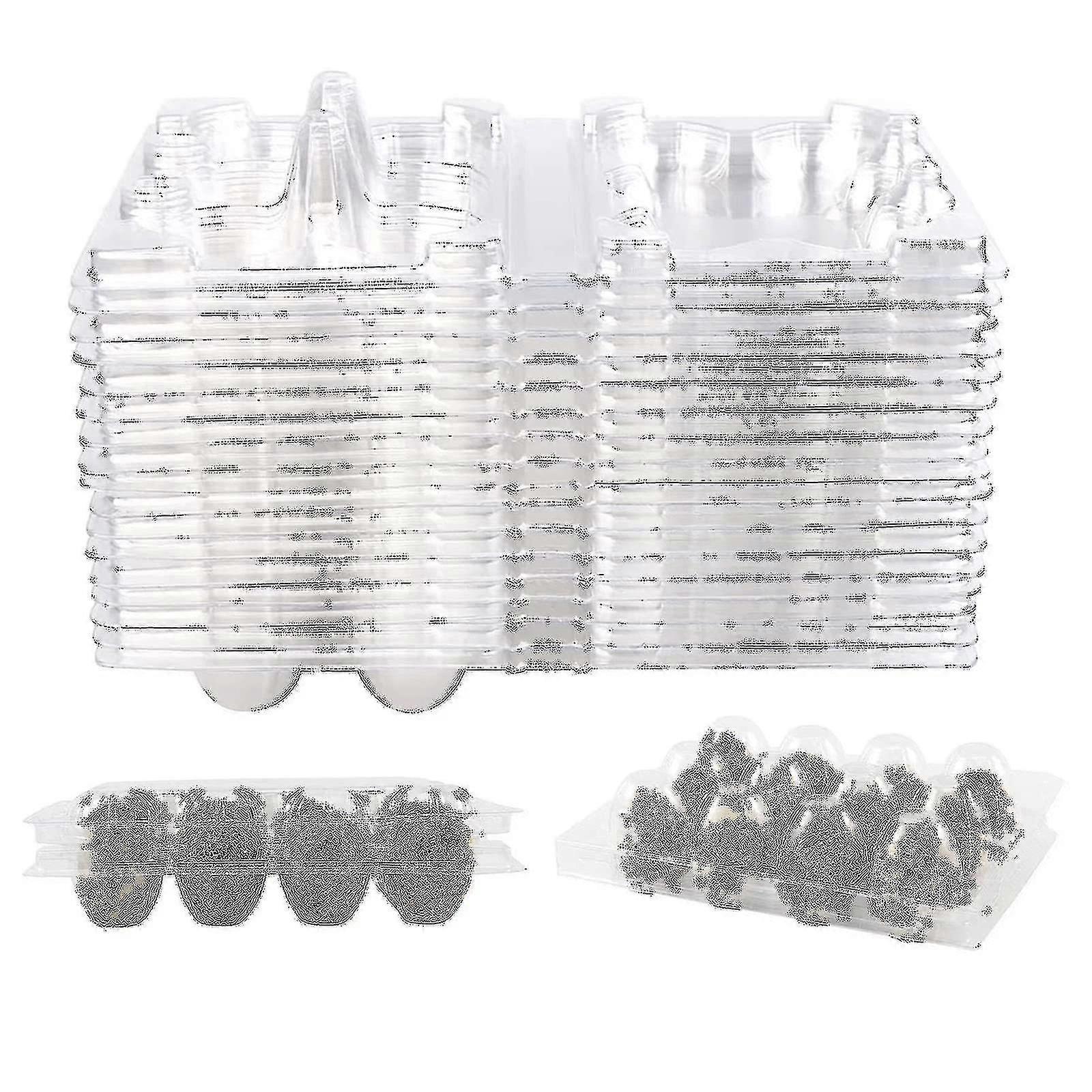 2025 100pcs 12 Grids Quail Egg Box Reusable Quail Egg Cartons Egg Stora Box Transparent Frid Stora Box Mini Egg Dispenser With Lid For Refrirator