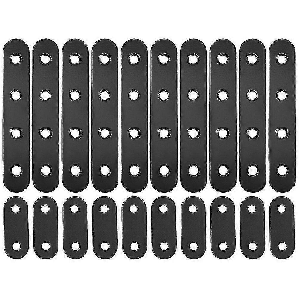 20pcs Straight Plates Stainless Steel Brackets for Furniture Flat Mending and Joining Applications
