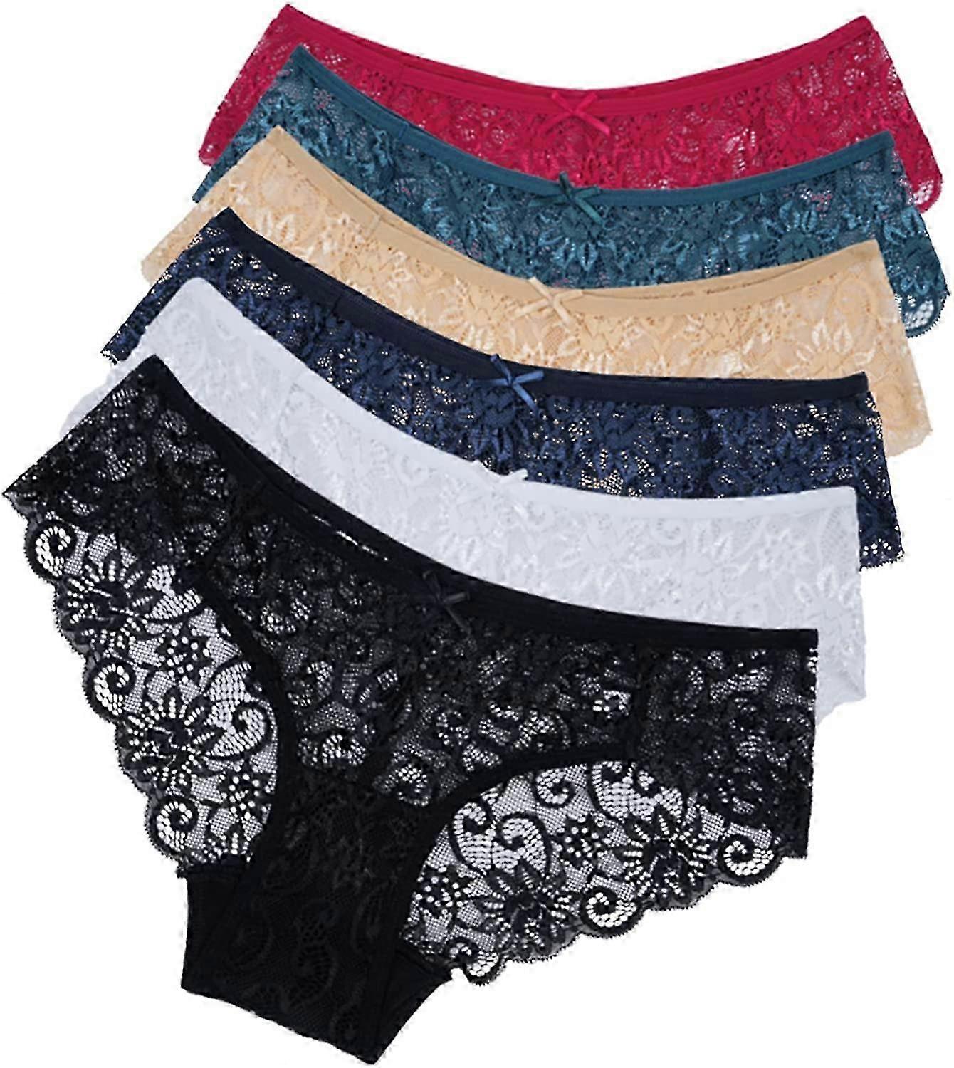 Womens Lace Invisible Seamless Bikini Panties with Half Back Coverage