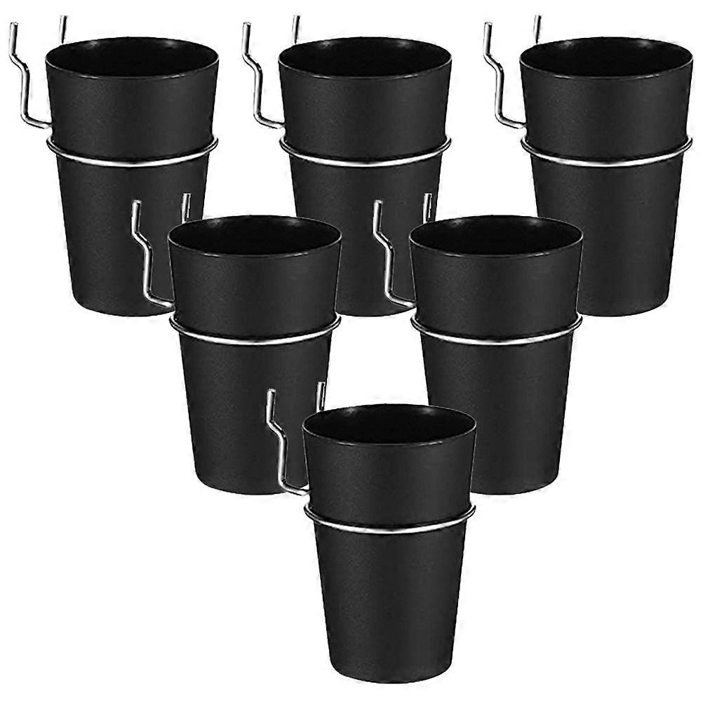 6 Sets Pegboard Cups with Hooks & Ring Organizer for Garage Workshop – Durable ABS Storage Accessories for Tools & Parts, Minimalist Wall Mounted
