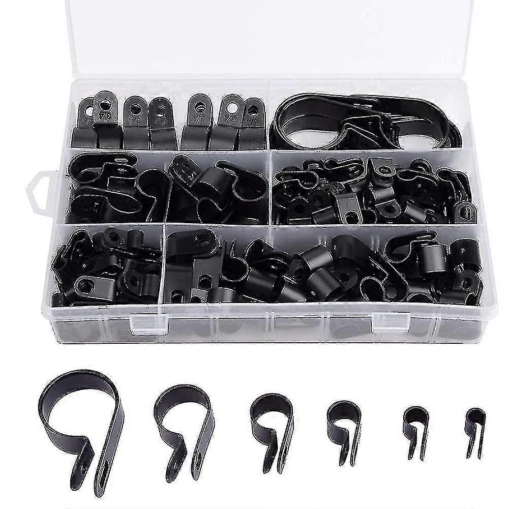 200pcs R P Type Cable Clamps Nylon Wire Clip Assortment Kit Hardware Tools