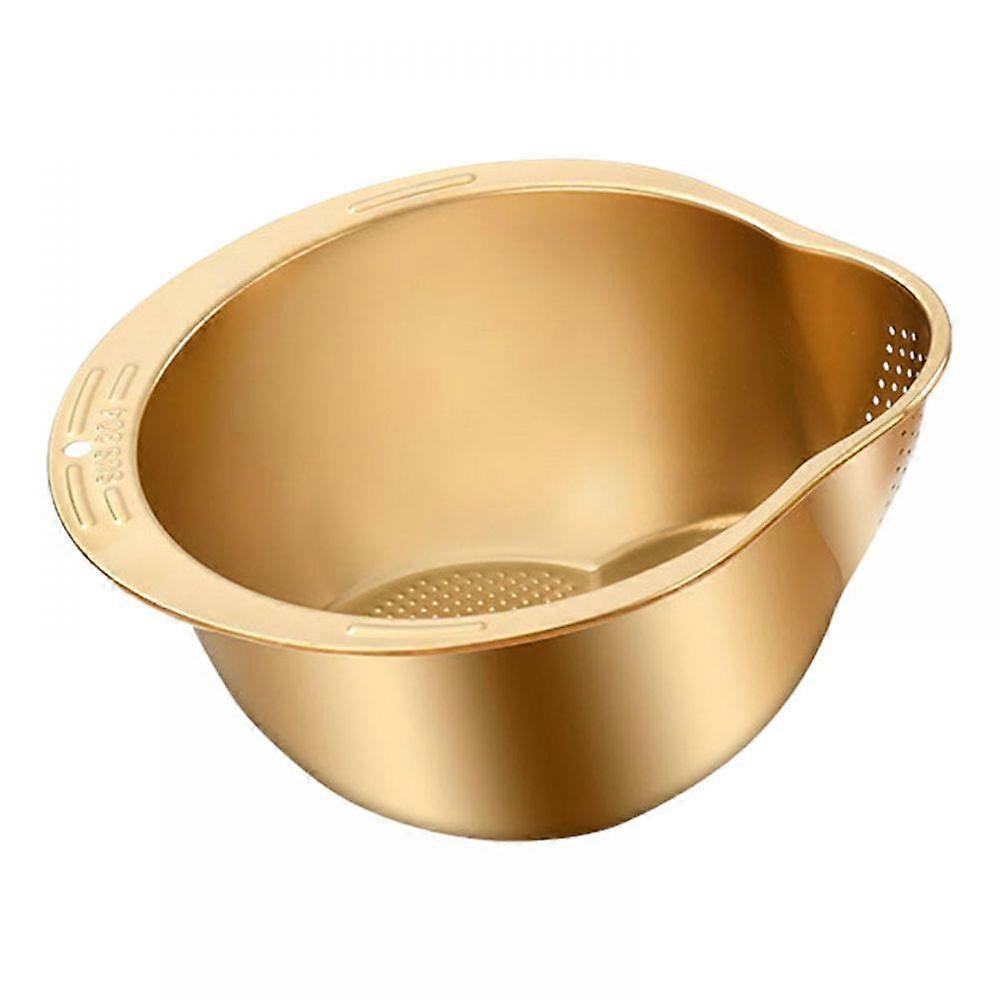 skråstilt risdørslag, risvaskeskål, kraftig rustfritt stål multifunksjonelt lite gull