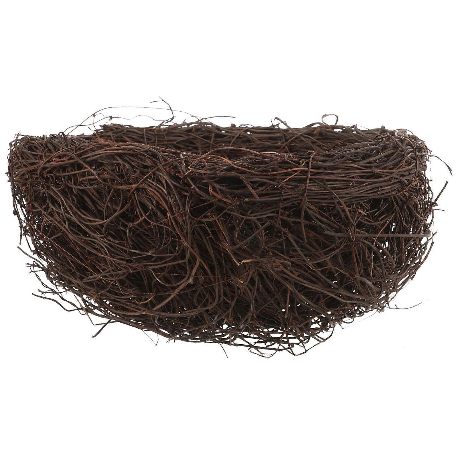 Handmade Rattan Bird Nest for Garden Decor & Photography – Natural Home Decoration Craft, Diameter Included