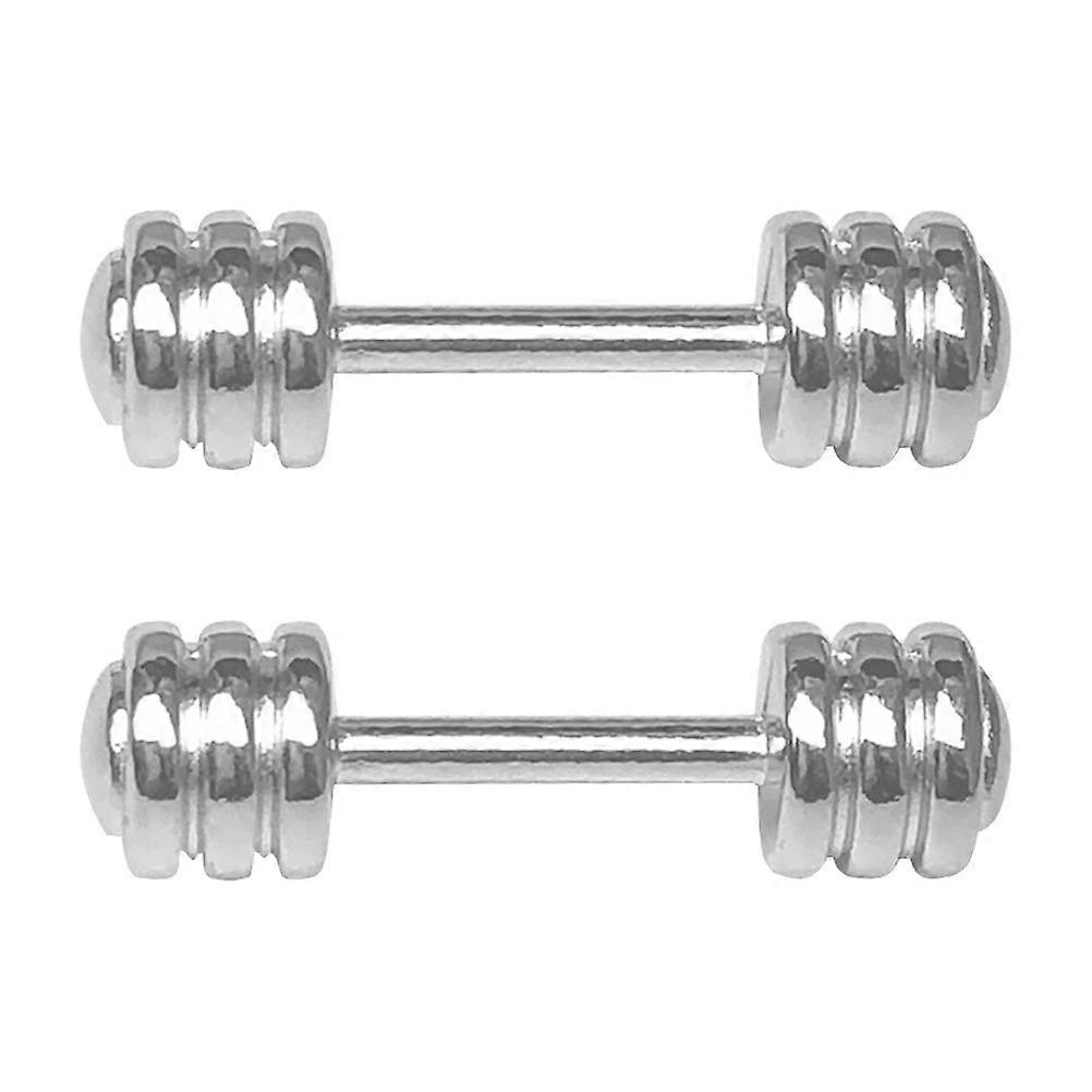 2Pcs Mini Metal Dumbbell Model Simulation Miniature Dumbbell Modeling Toys Mini House Decor