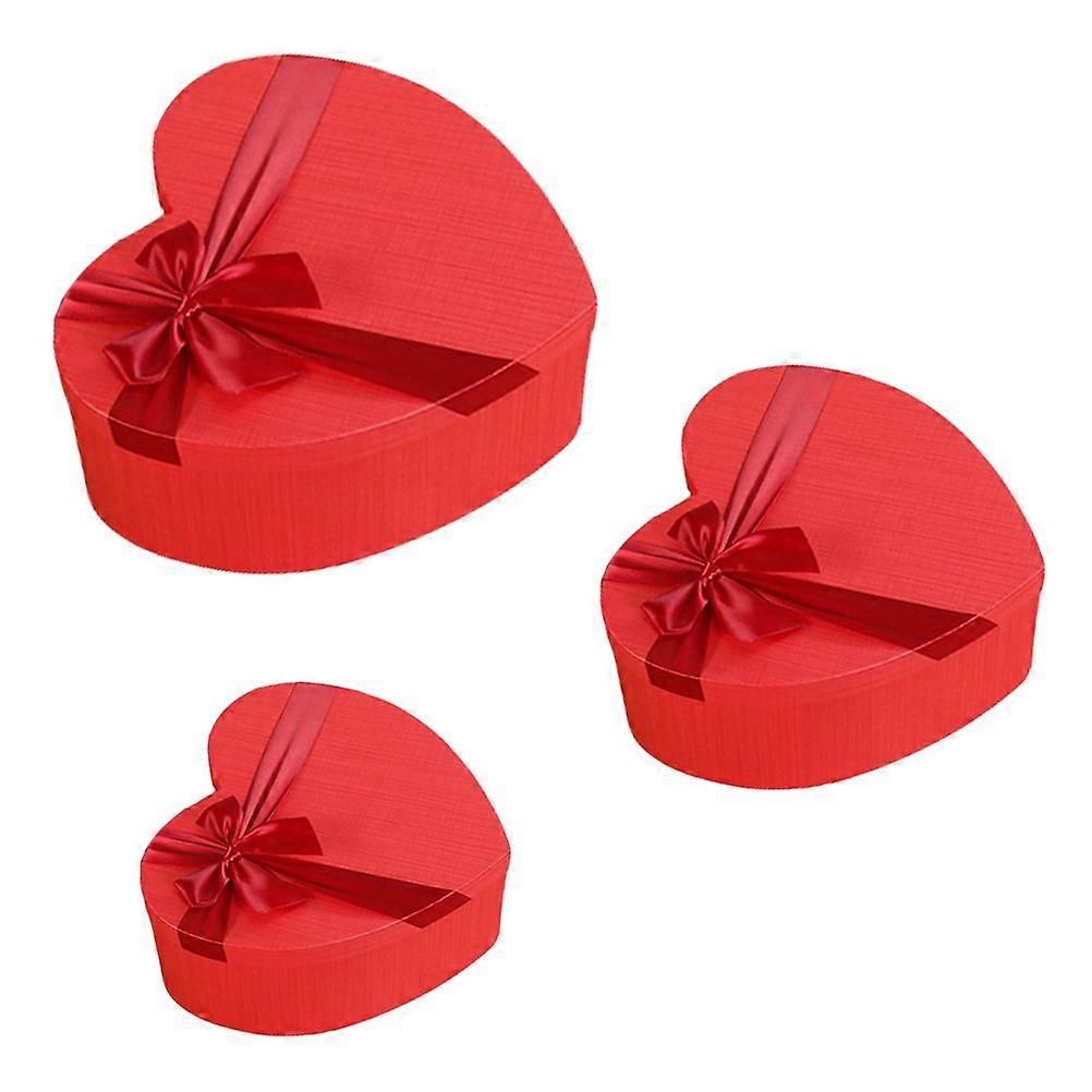 3Pcs Delicate Packaging Boxes Heart-shaped Present Boxes Decorative Gift Boxes