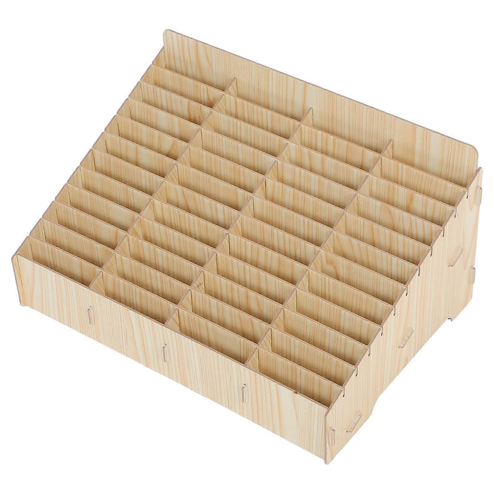 Wooden Phone Organizer Rack for Office, Classroom, and Meeting Rooms – Multi Compartment Desktop Storage Box for Efficient Mobile Device Management