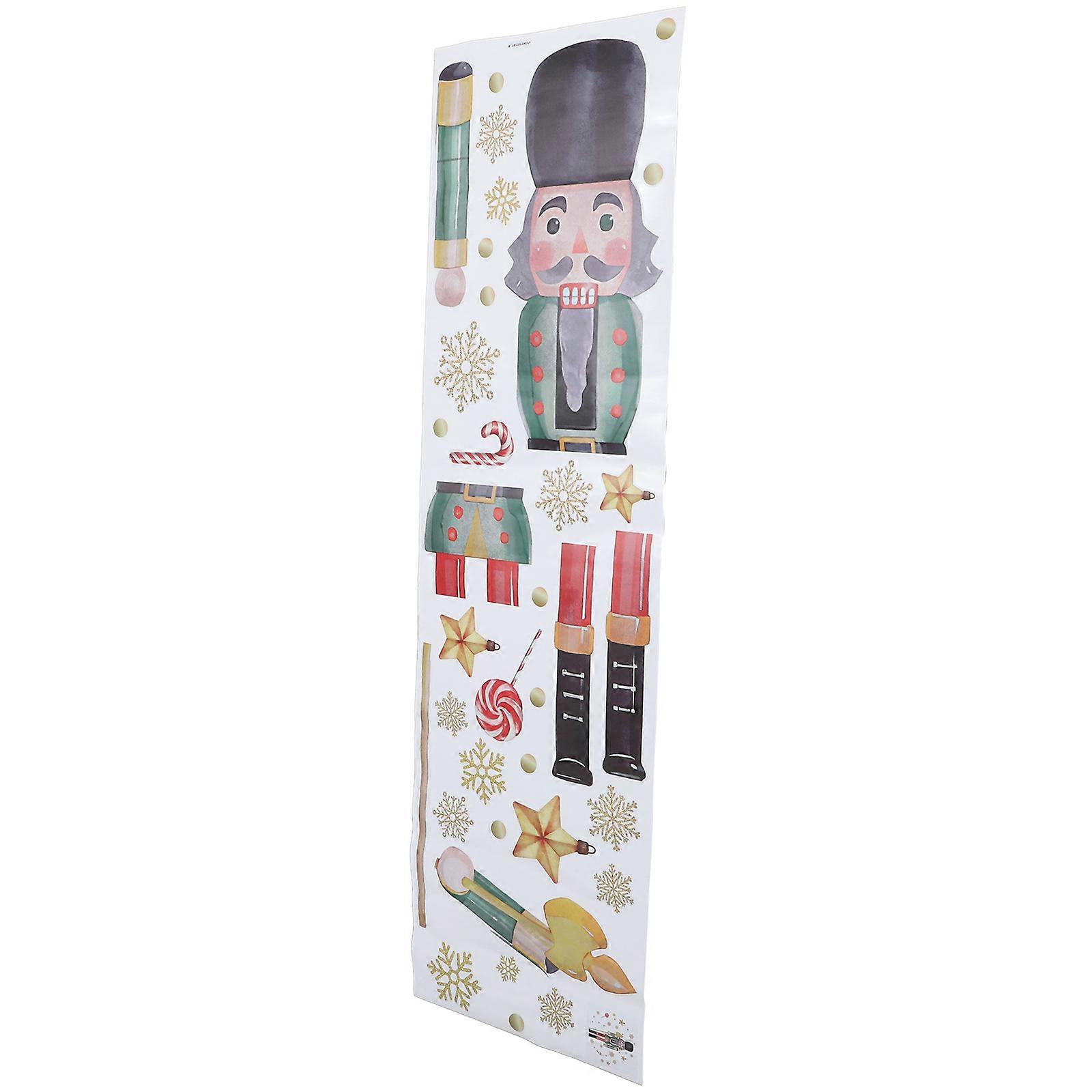 Festive Atmosphere Nutcracker Home Decor Christmas Wall Stickers Multi-Colored 1Set