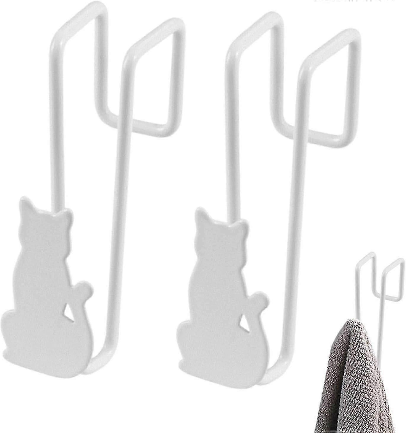 2X Door Hanger Hook, Door Hooks - Cat Pattern Bathroom Towel Hook, Bathroom Towel Holder, Bathroom Hooks, Multipurpose Crown Hanger