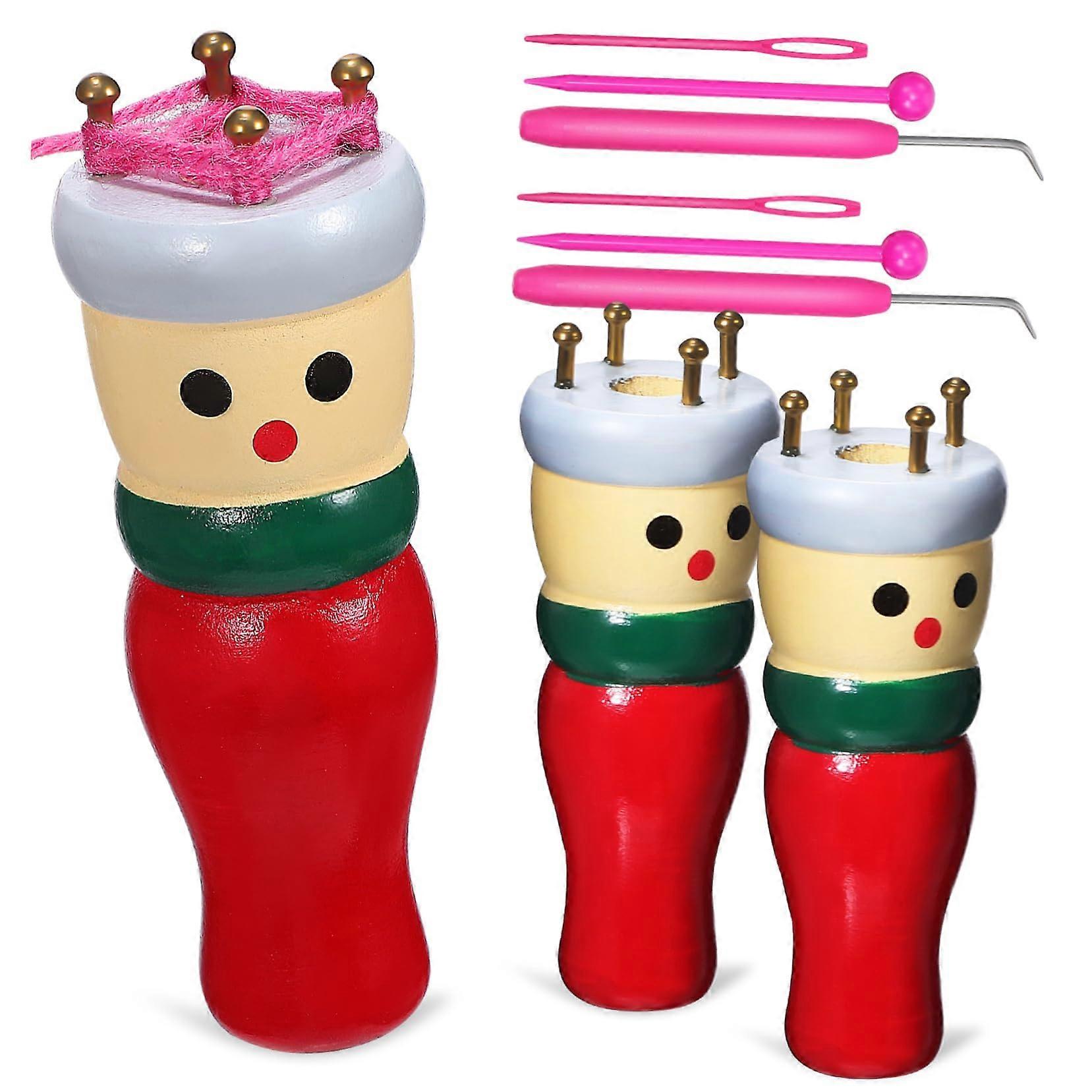 Knitting Doll Kit Wooden with Colorful Accessories for Easy Use Durable for Beginners in Knitting and Crocheting Random Color