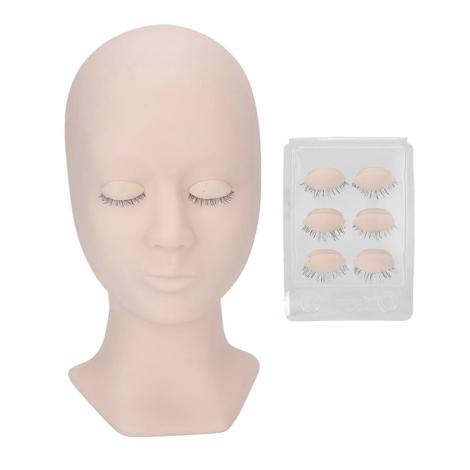 2025 Latest Model Eyelash Extensions Training Mannequin Head Soft Silicone Rem...