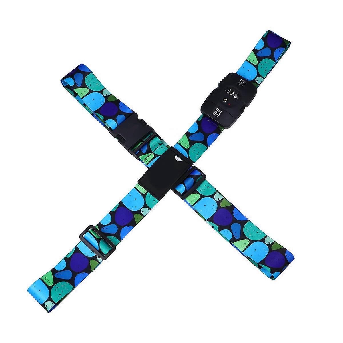 Adjustable Polyester Travel Luggage Strap with Combination Lock   Durable Cross Packing Security Belt for Suitcases