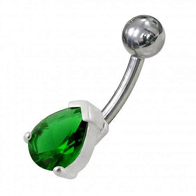 Fancy Jewelled Titanium Non-moving Curved Bar Navel Ring