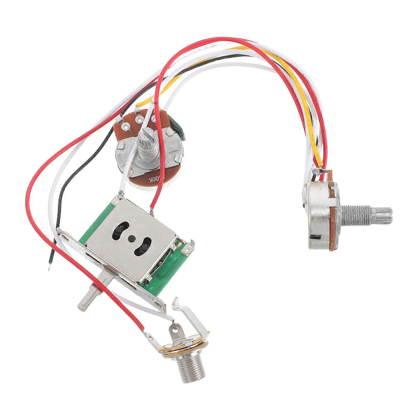 Electric Guitar Wiring Harness Kit with 3 Way Toggle Switch and Jack for Reliable Signal and Tone Control