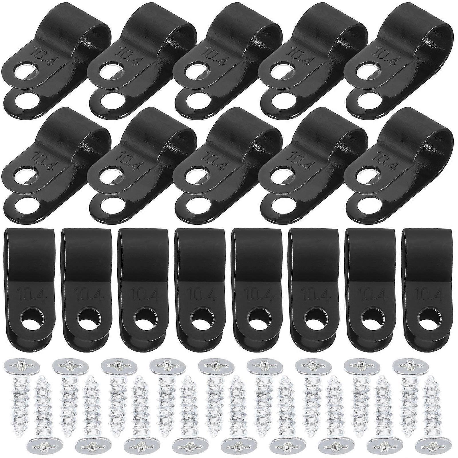 200pcs Plastic Cable Clips with Screws for Wall Cord Management – Sturdy Wire Holders for Home and Office Organization