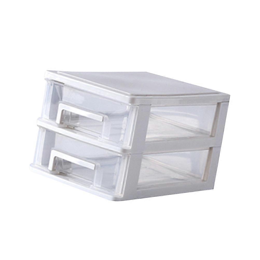 Sundry Organizer Drawer Type Storage Rack Transparent White 17x24x20cm Storage 1Pack