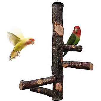Naturholz Vogel Barsch Obstständer Spielzeug Pfote Schleifen Astkäfig Zubehör für kleine und mittlere Papageien