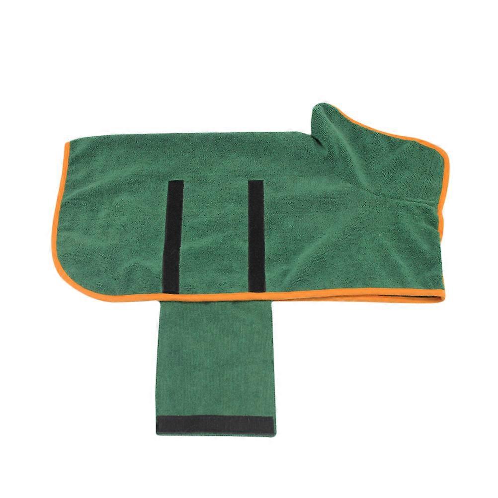 Wearable Bath Towel for Cat Dog Hooded Keeps Warm After Bath Care S Green 1Set