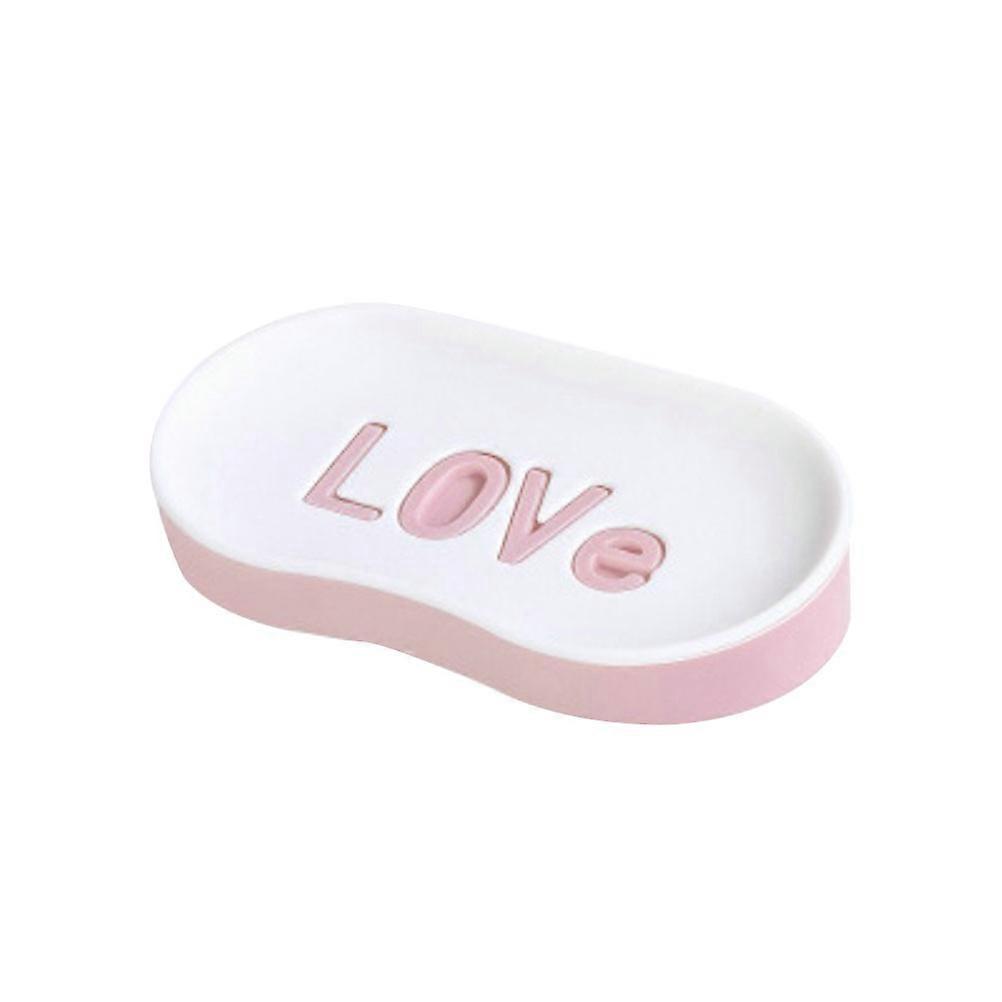 Wall Mounted Soap Box Dual Layer Soap Tray Pink 13.6x7.5x3cm Prevent Soap Soaking 1Pcs