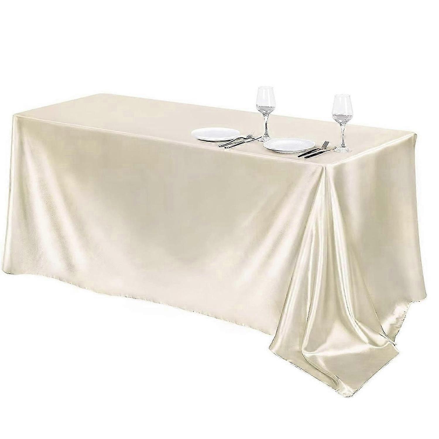 High-End Hotel Banquet Wedding Scene Tablecloth Solid Color Rectangular Glossy Satin Table Cloth Col