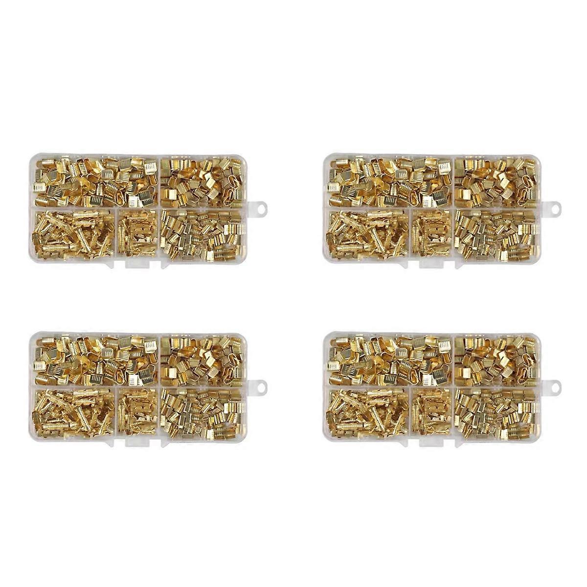 500Pcs U Shape Copper Ring Terminals Crimp Kit Non-Insulated Cable