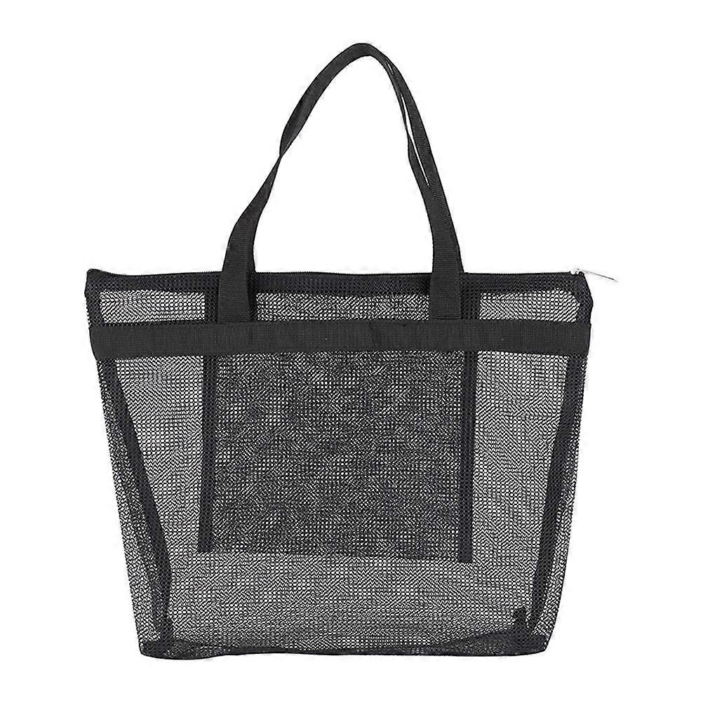 Multi-Compartment Toiletry Cosmetics Bag Mesh Bag Bedroom Closet Black 38.00X28.00X10.00cm Compact 1Pack