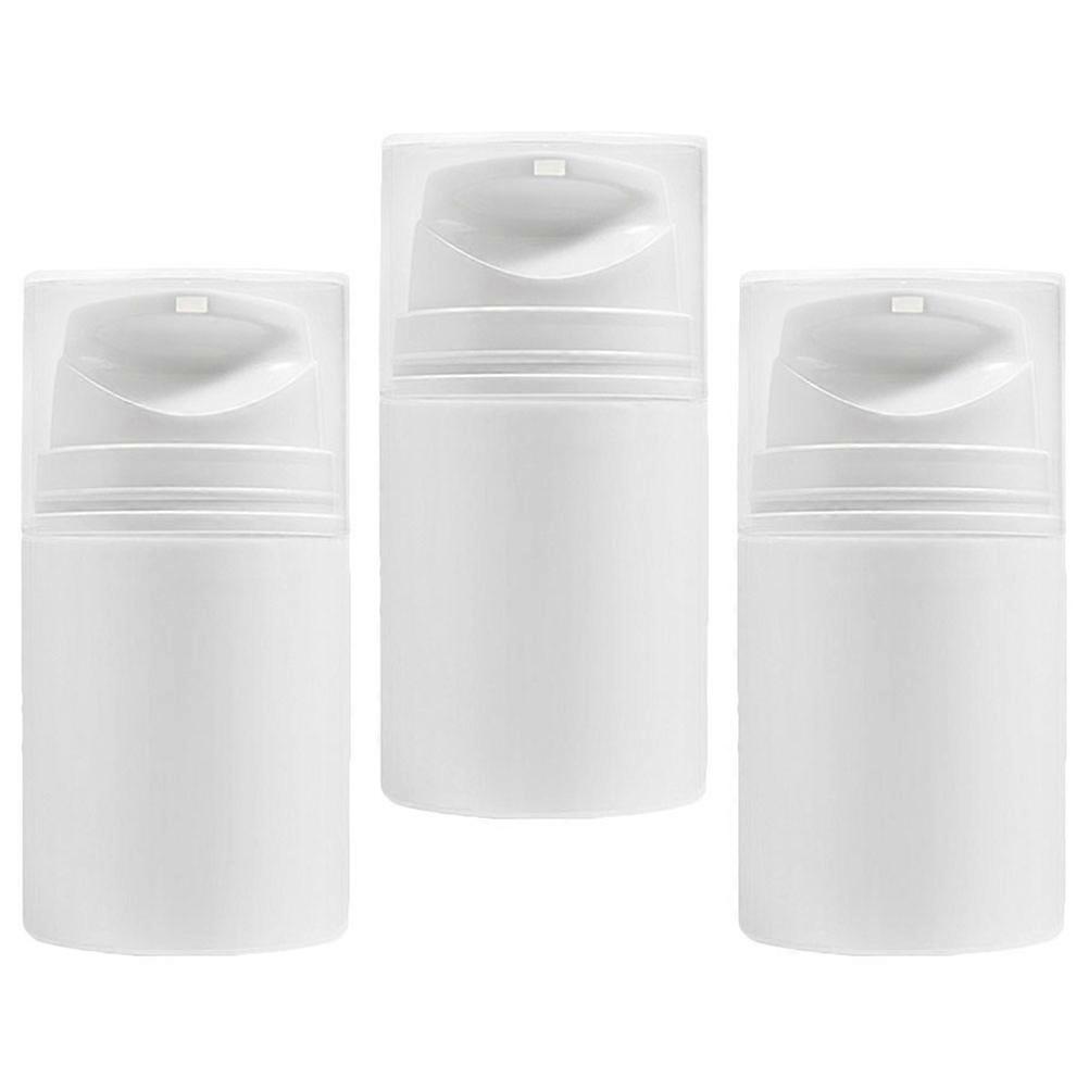Refillable Cosmetic Bottles 3Pcs PP White with Airless Preservation Lotion Dispenser for Storage