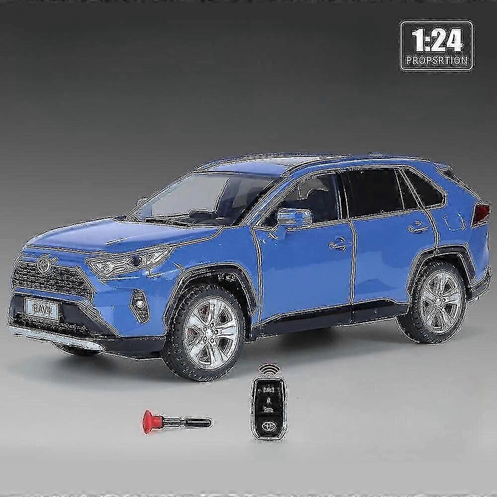 1/24 تويوتا Rav4 SUV الرياضة دييكاست سبائك مصغرة لعبة سيارة نموذج التحكم عن بعد ضوء الصوت سحب مجموعة هدية للصبي بوريس