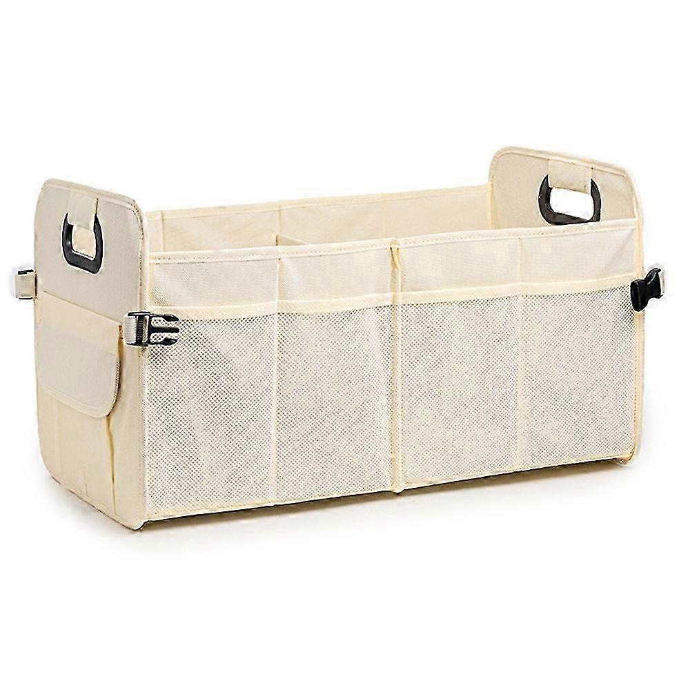 Large Capacity Waterproof Car Trunk Organizer Foldable Storage Box - Beige