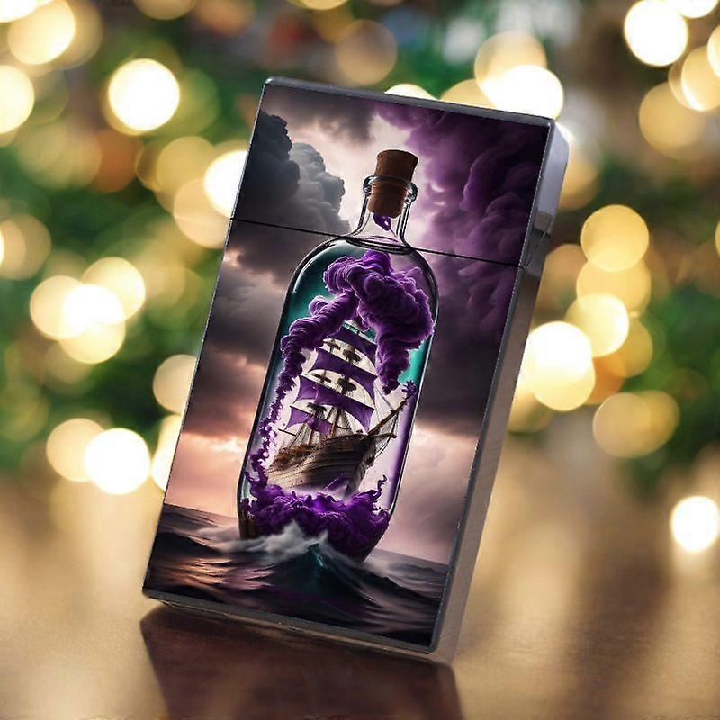 New Cross-Border Ladies Thin Cigarette Box Engraved Women's Portable Deer Love Cigarette Cigarette Cigarette Box Storage Box