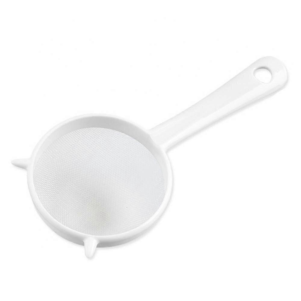 Handheld Plastic Screen Mesh Tea Leaf Strainer, Reusable Flour Sieve Colander for Kitchen Use, Essential Kitchen Accessories