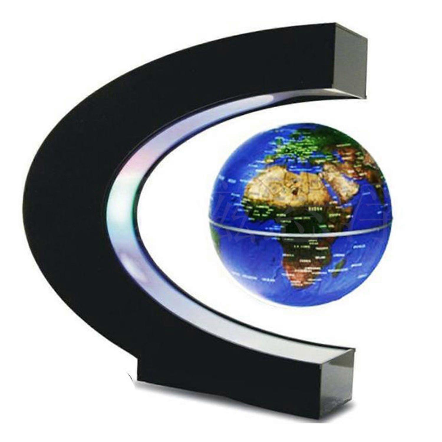 Floating Globe Magnetic Field Levitation With LED Light Lamp Home Desktop Decor