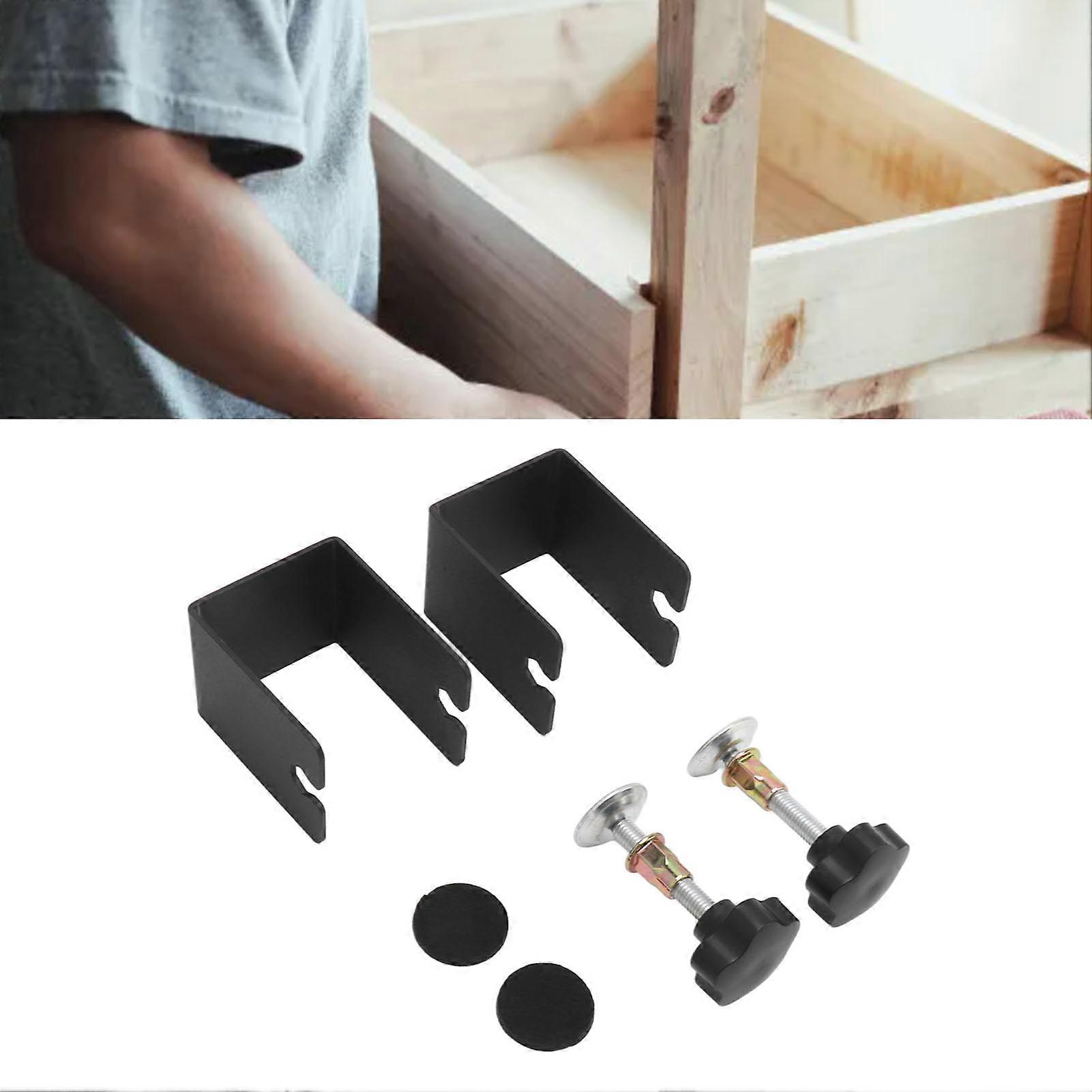 2PCS Drawer Front Installation Clamps Electrostatic Spraying Cabinet Front Installation Clamps for Drawer Black 