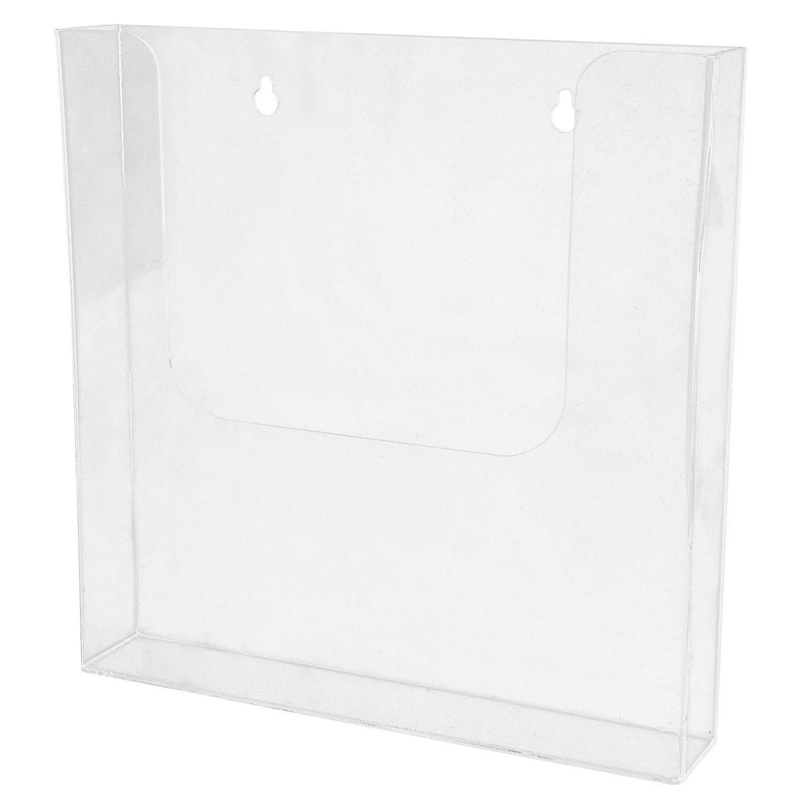 Wall Mounted Transparent File Holder Organizer Vertical Acrylic Storage Rack for Office Documents Magazines Brochures Space Saving Lightweight Design