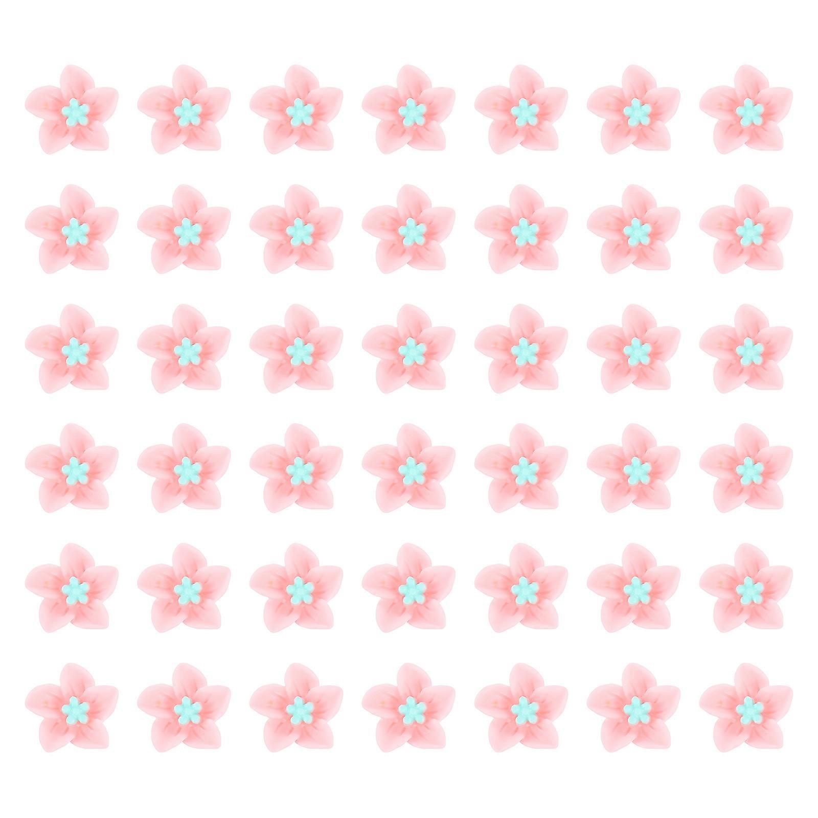 Mini Resin Flowers Diy Floret Design For Bag Decoration Pink 1.3X1.3X0.5Cm 50Pcs