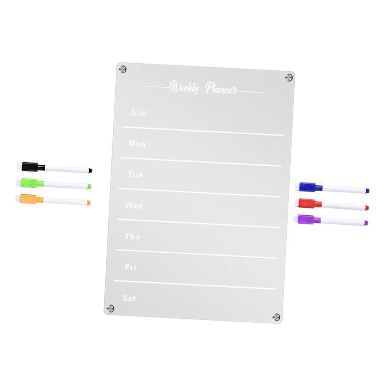 1 Piece Magnetic Planner Board for Refrigerator with Writable Surface White Marker