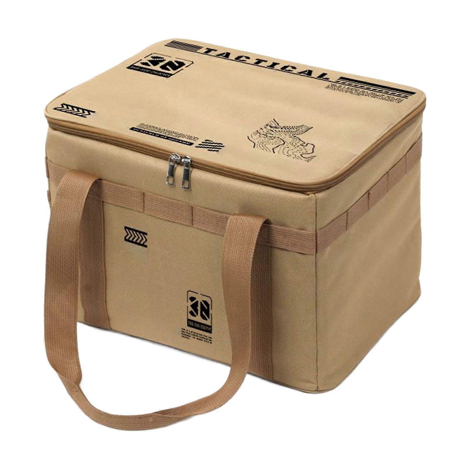 Camping Storage Organizer Carry Bag | 30L Waterproof Foldable Duffel Bag with Ergonomic Handle for Picnic and Moving Drinks