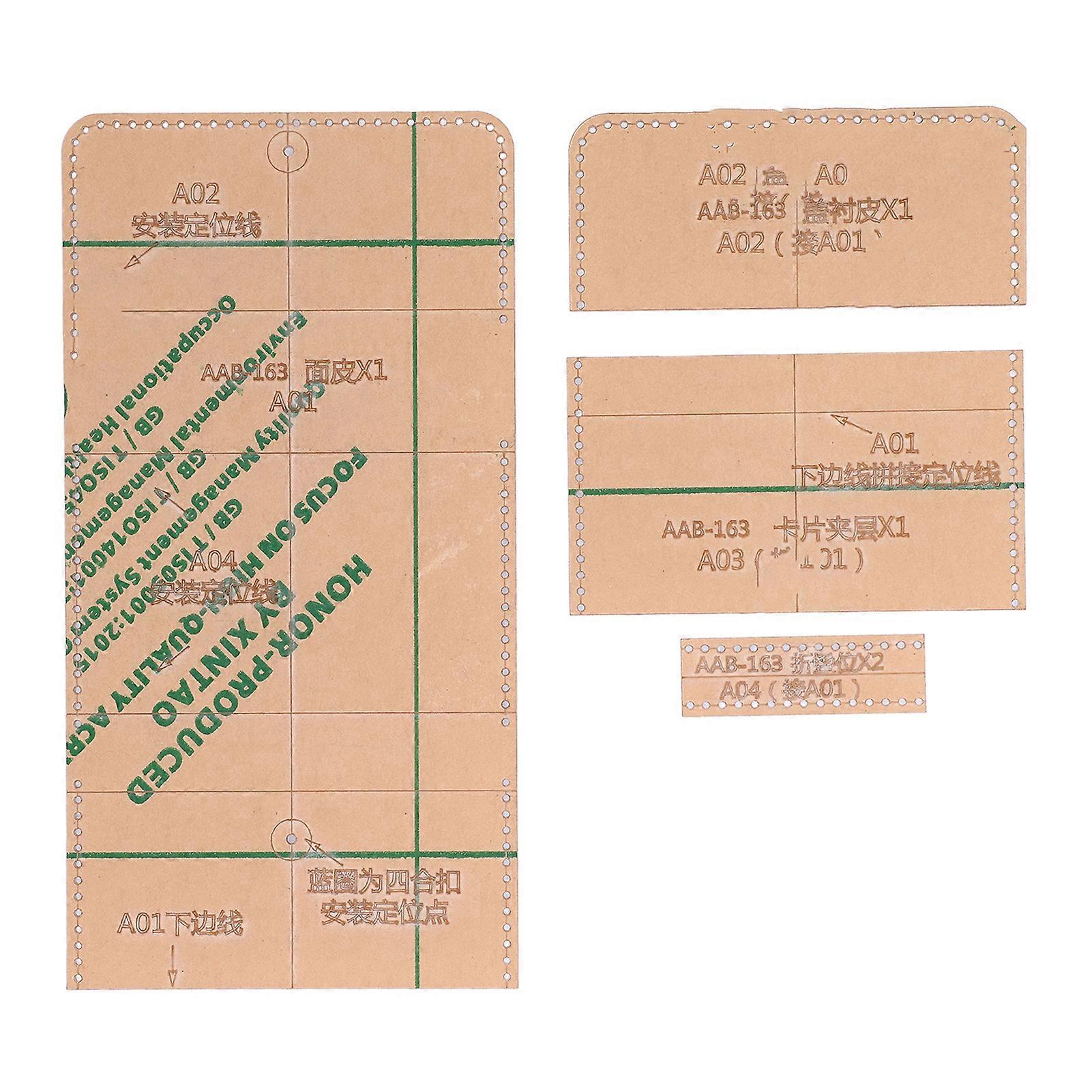 4Pcs Acrylic Templates Durable Reusable Transparent Clear DIY Leather Models Boards for Card Holder Making