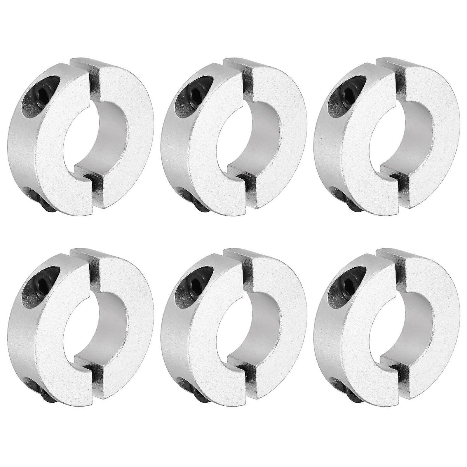 Schaftmanschette 20mm Bore Double Split Aluminum Alloy Clamp Collar with M5 Screw for Industrial Automation Systems 6-Pack