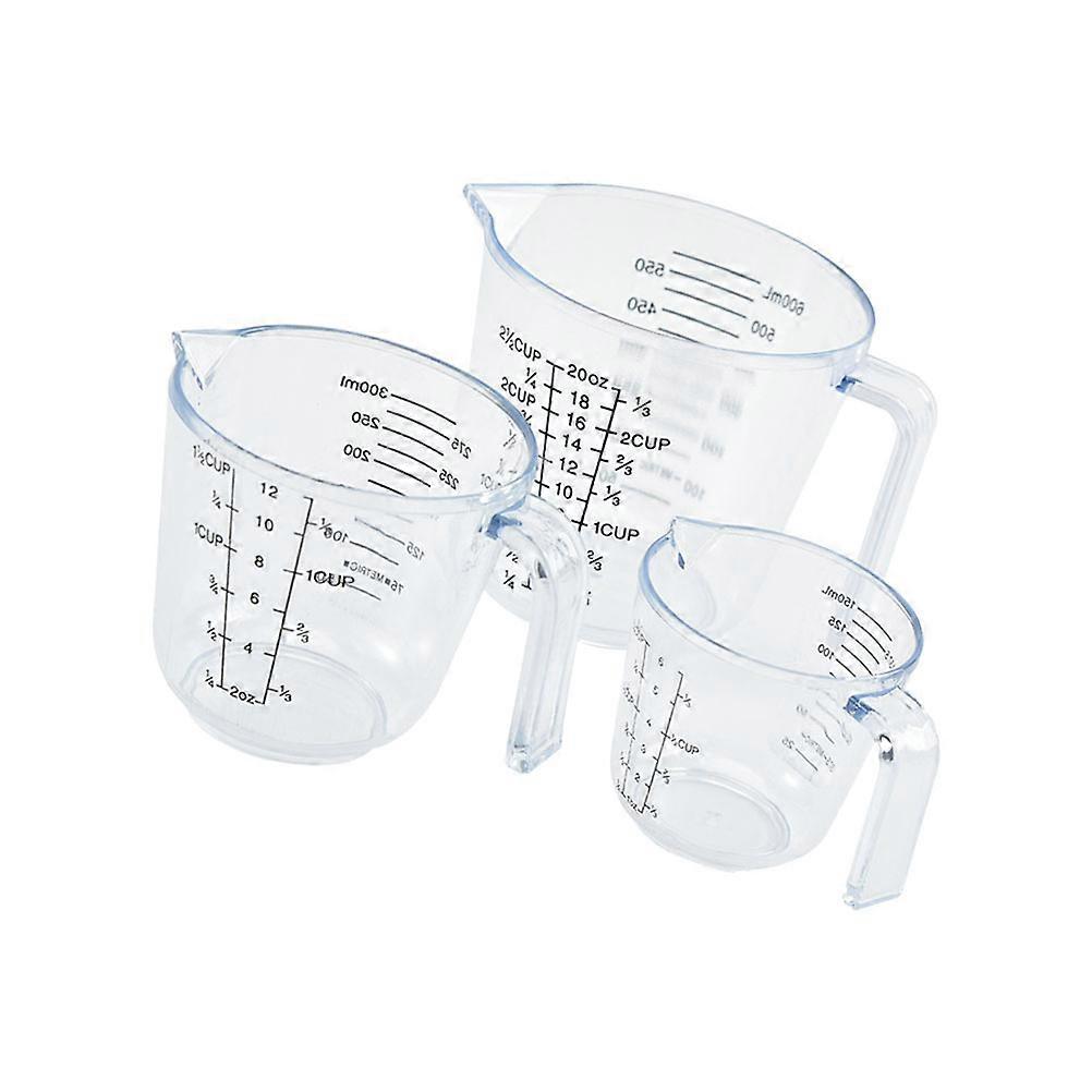 Transparent Graduated Cups Set of 3 for Accurate Measuring in Baking and Home Use