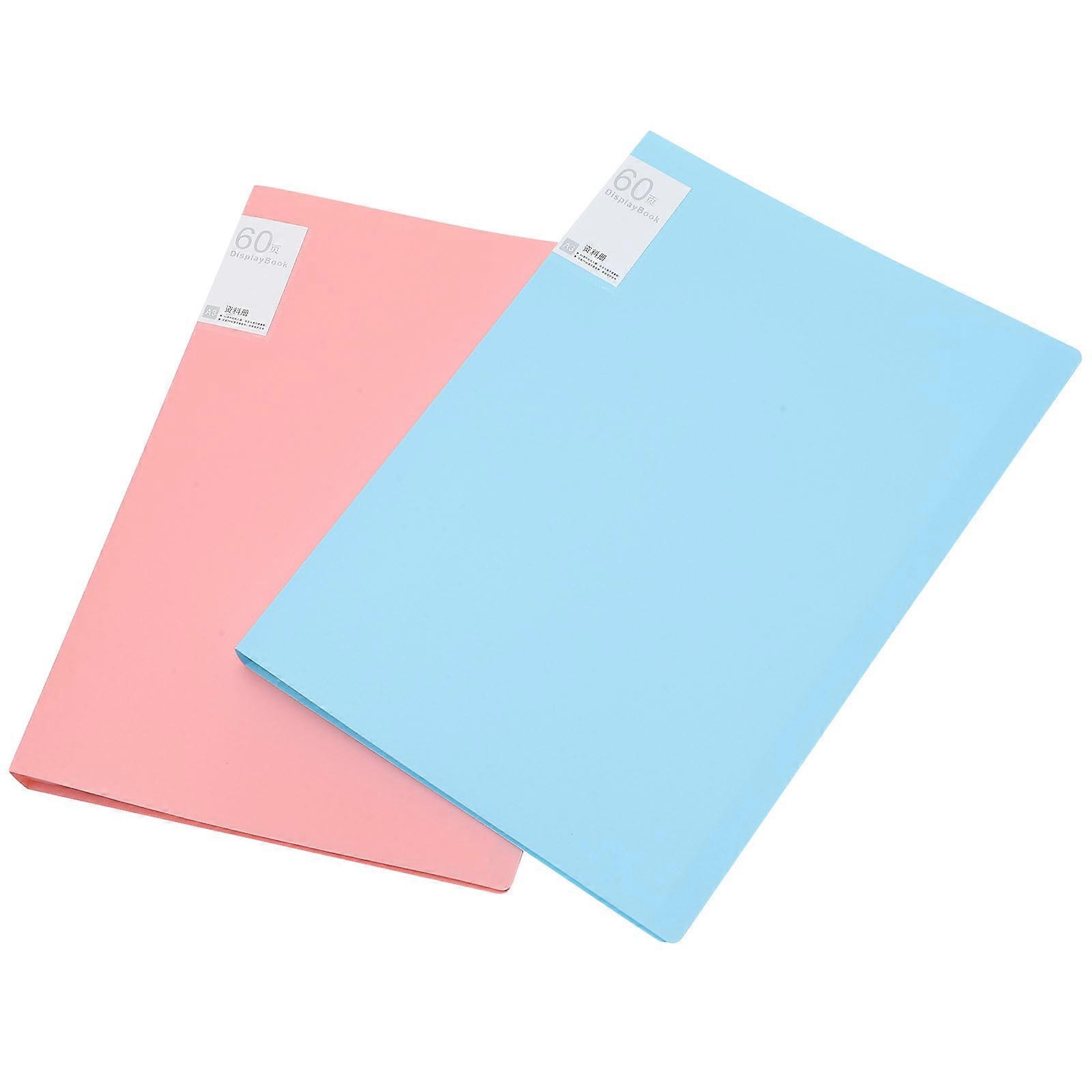 Folder Book Large Capacity File Box Document Organization Home Organization Pink 17.10X12.77X1.34IN 2Pcs