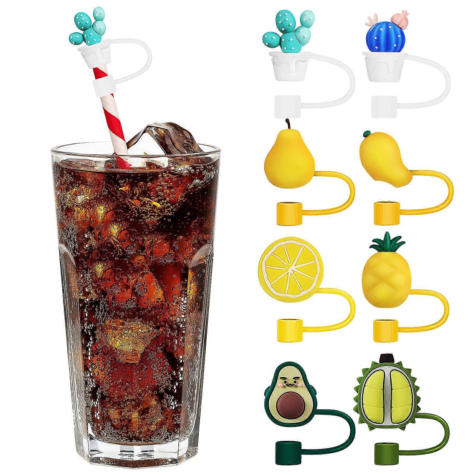 8PCS Cute Silicone Straw Covers for Tumblers, Food Grade Decorative Toppers for Parties, Picnics & Camping – Versatile Use