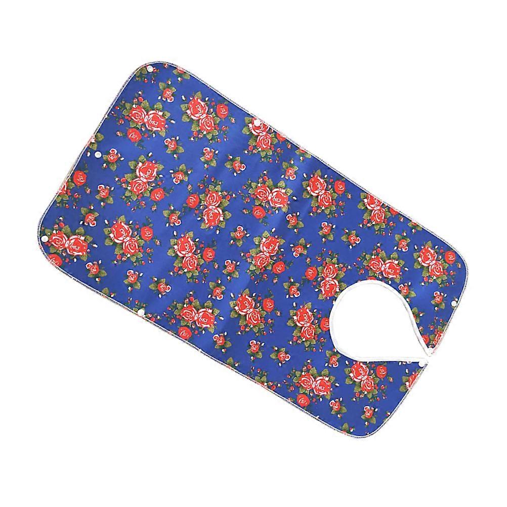 Waterproof Washable Adult Bib Everyday Use Blue Rose 78 x 44 x 0.1cm Easy to Clean 1Pc