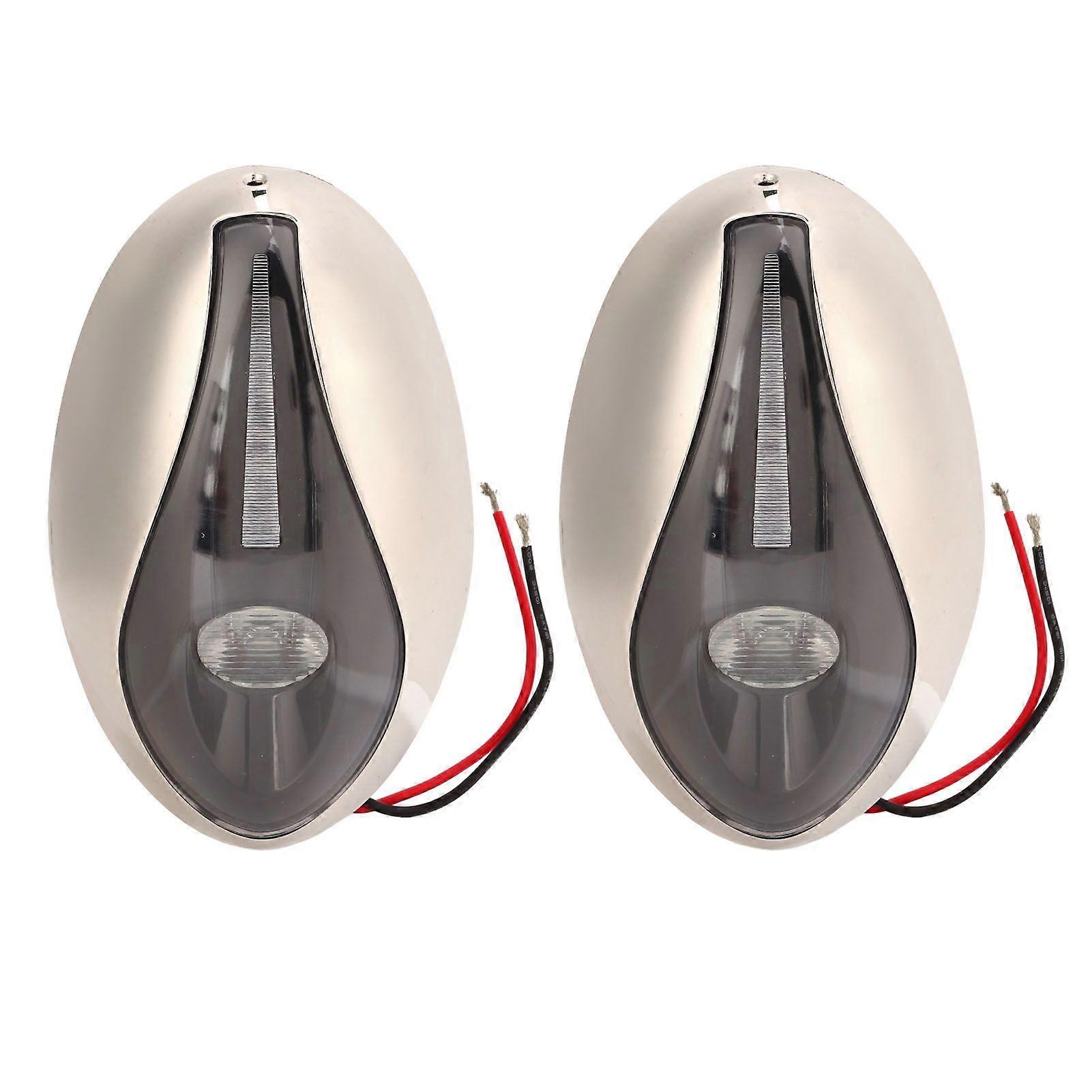 ペアLEDマリントランサムライトIP66防水DC12V 7200Kホワイト照明316ステンレス鋼ボートヨット用ポリッシュ