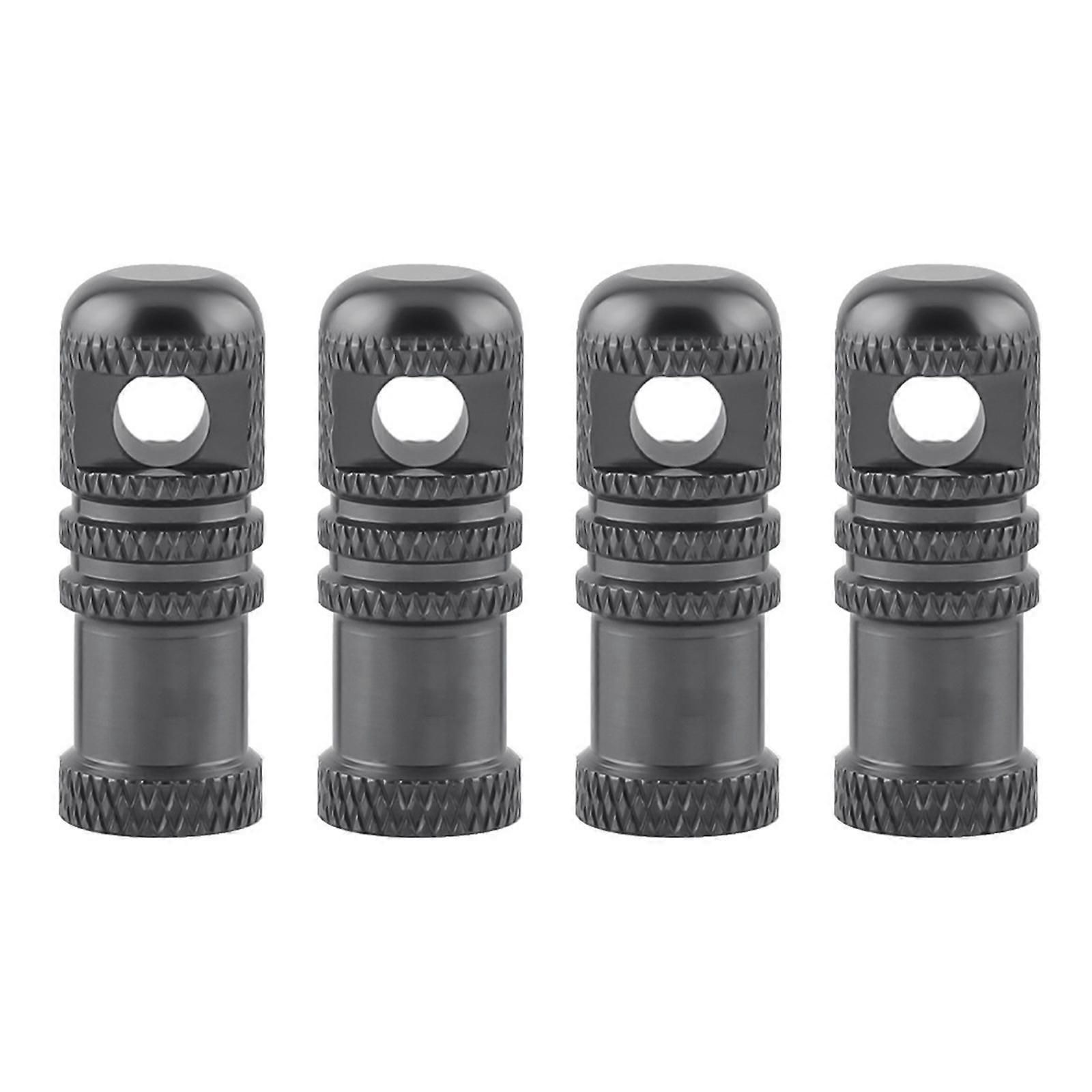 4lots Air Leakproof Bicycles Tire Caps Corrosions Resistant Stem Cover for Traveler Commuters Cyclists Titanium color model