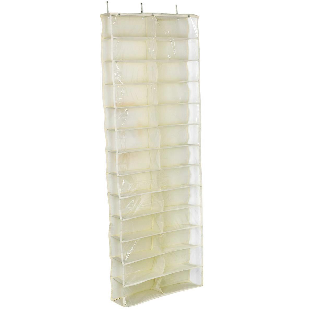 منظم أحذية لخزانة باب معلق منظم تخزين بيج 56.00X16.00X160.00 سم موفر مساحة 1 عبوة