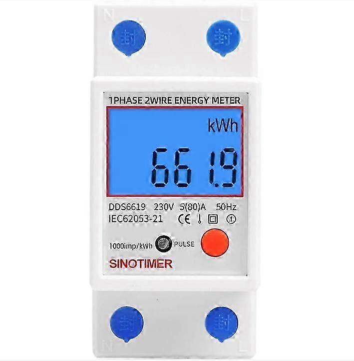 Sous-compteur électrique monophasé, certifié Mid, modulaire 45A max, tarif unique, écran LCD