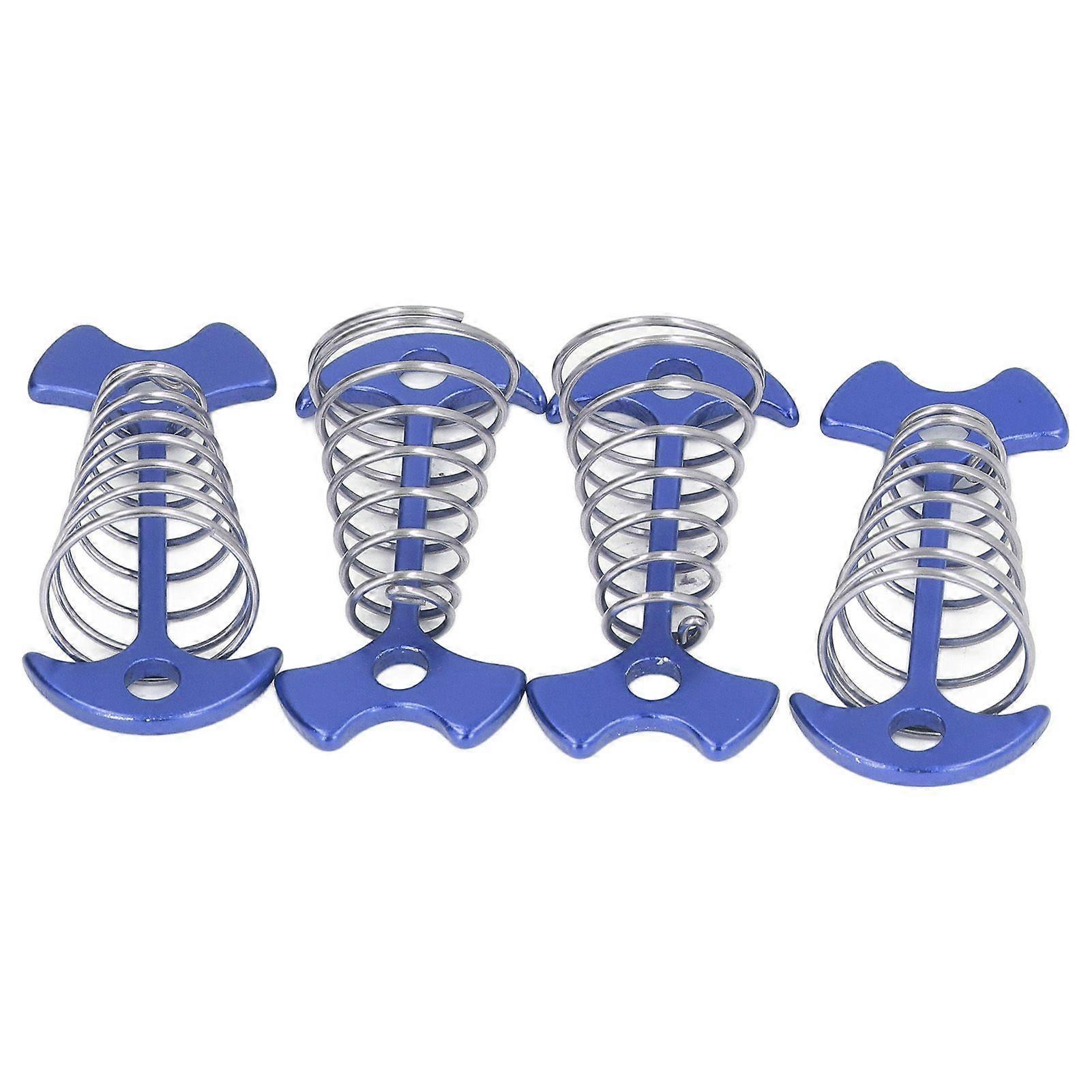 4 قطع هيكل السمكة خيمة المسامير سبائك الألومنيوم الفولاذ المقاوم للصدأ ممتدة اللوح الخشبي الكلمة المظلة حصص مع الربيع الأزرق