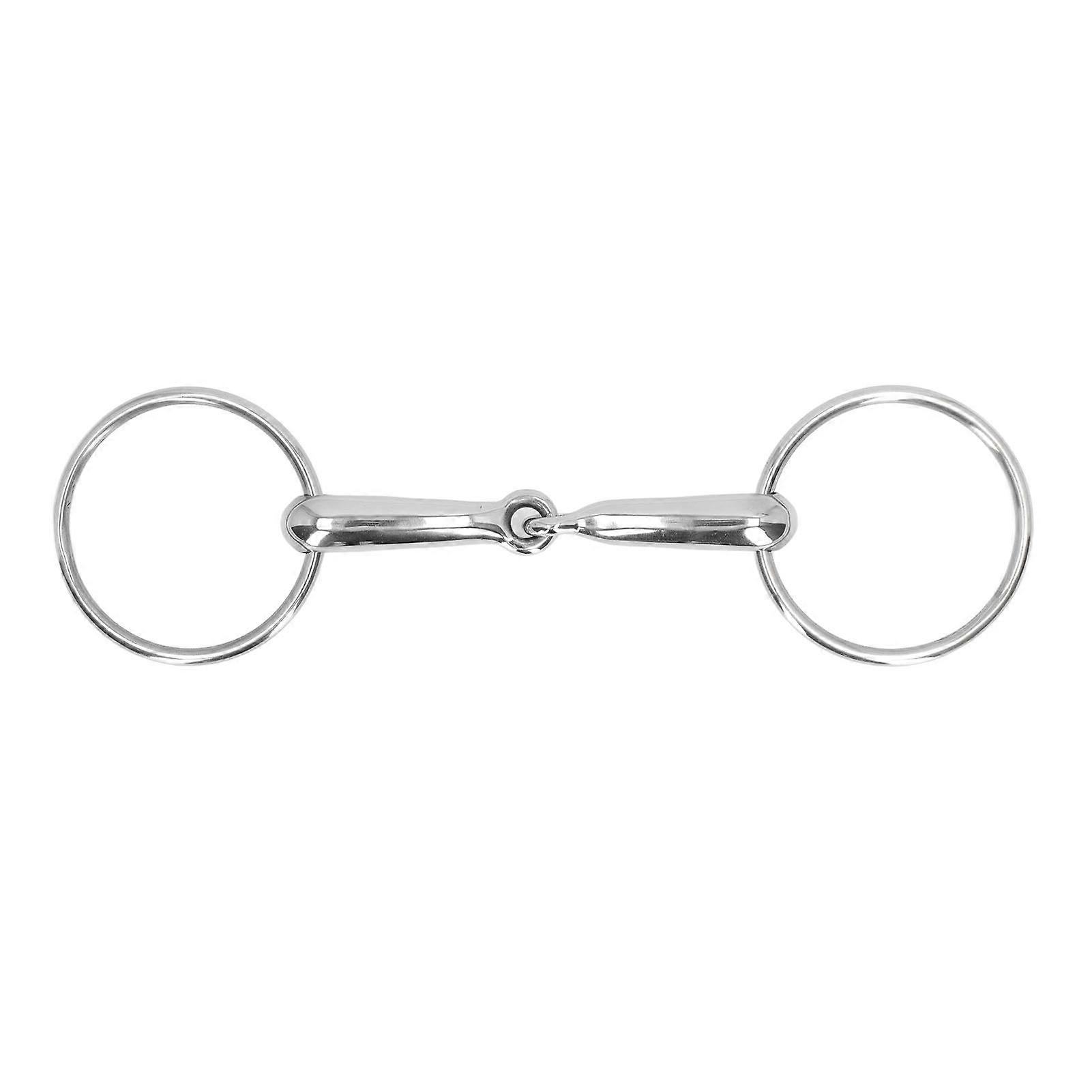 حصان Snaffle بت الفولاذ المقاوم للصدأ الحصان الفم بت مفصل مضغ الفم الأسطوانة 135mm